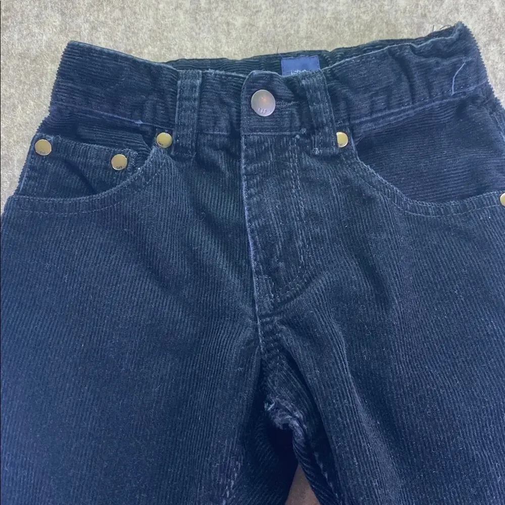 GAP Kids Classic Black Corduroy Pants with Adjustable Waist Size 4T